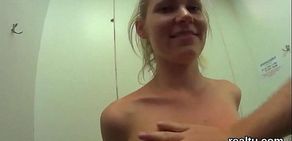  Striking czech kitten was tempted in the mall and fucked in pov